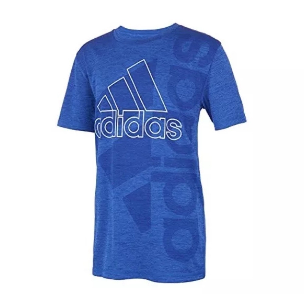 ❤️ 🆕 ADIDAS boys Vert Bos Pigment T-shirt Graphic Blue Tee Size 7